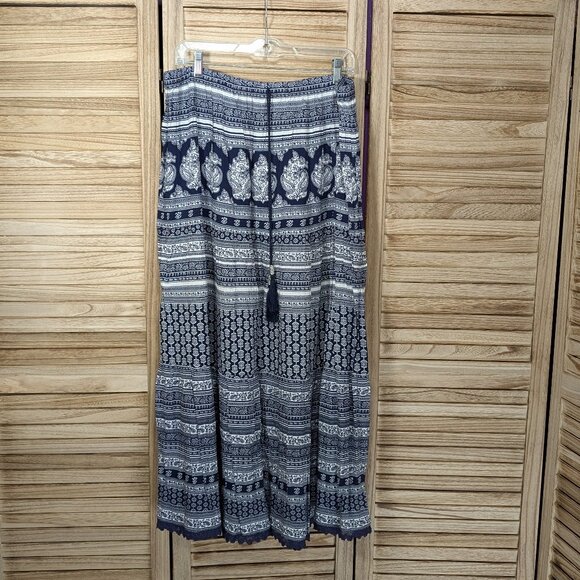 Westport Bohemian Blue and White Maxi Skirt Size 1X - Picture 1 of 7